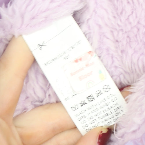 SHEIN Girls Purple Hooded Iridescent Puffer Coat 4 Years Lined Winter Jacket