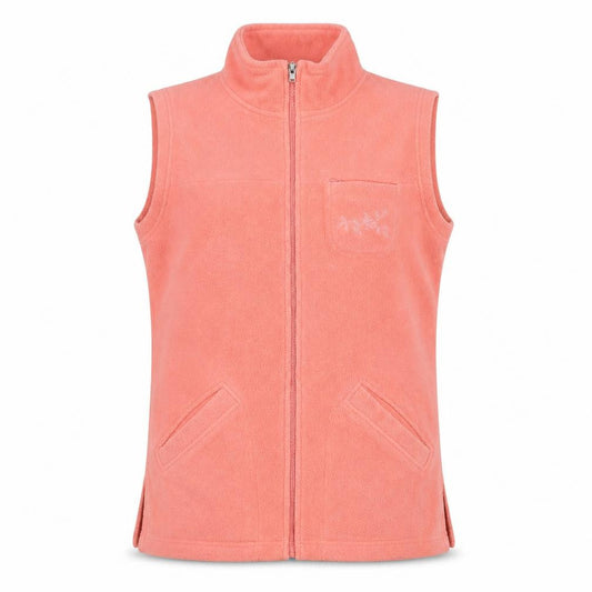 Front view of Country Rose women’s pink fleece waistcoat, size M, 14-16 bodywarmer