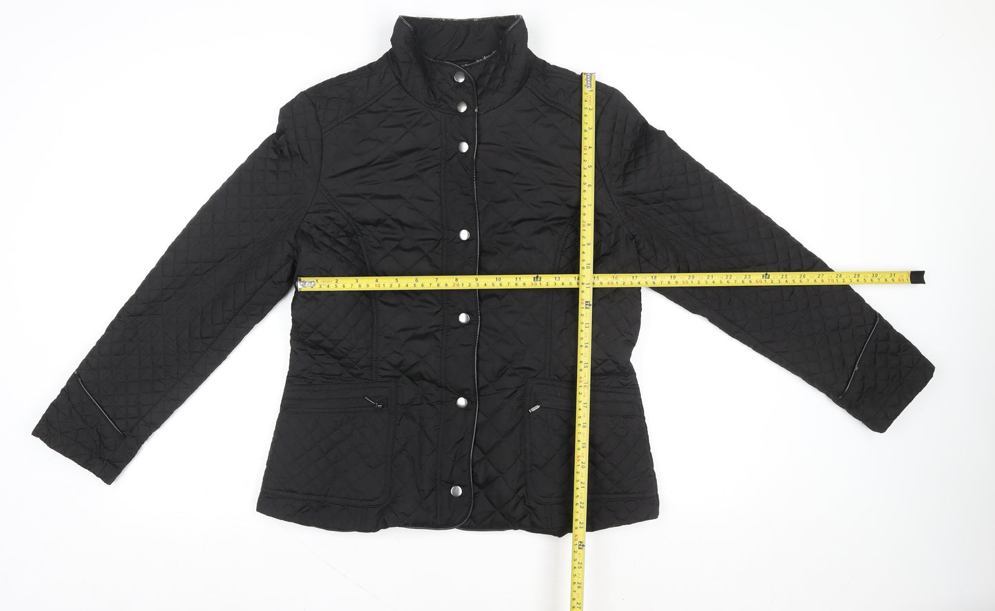 Wallis Womens Black Quilted Mid-Length Jacket Size 14