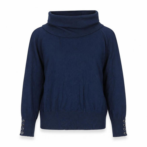Klass Women’s Blue Cowl Neck Long Sleeve Knit Top Size S