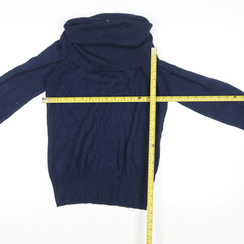 Klass Women’s Blue Cowl Neck Long Sleeve Knit Top Size S