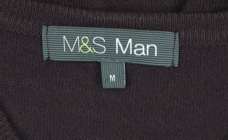 Marks and Spencer Mens Brown V-Neck Knit Sweatshirt Medium