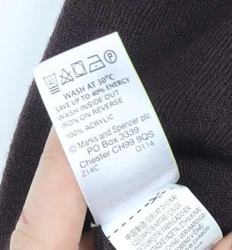 Marks and Spencer Mens Brown V-Neck Knit Sweatshirt Medium