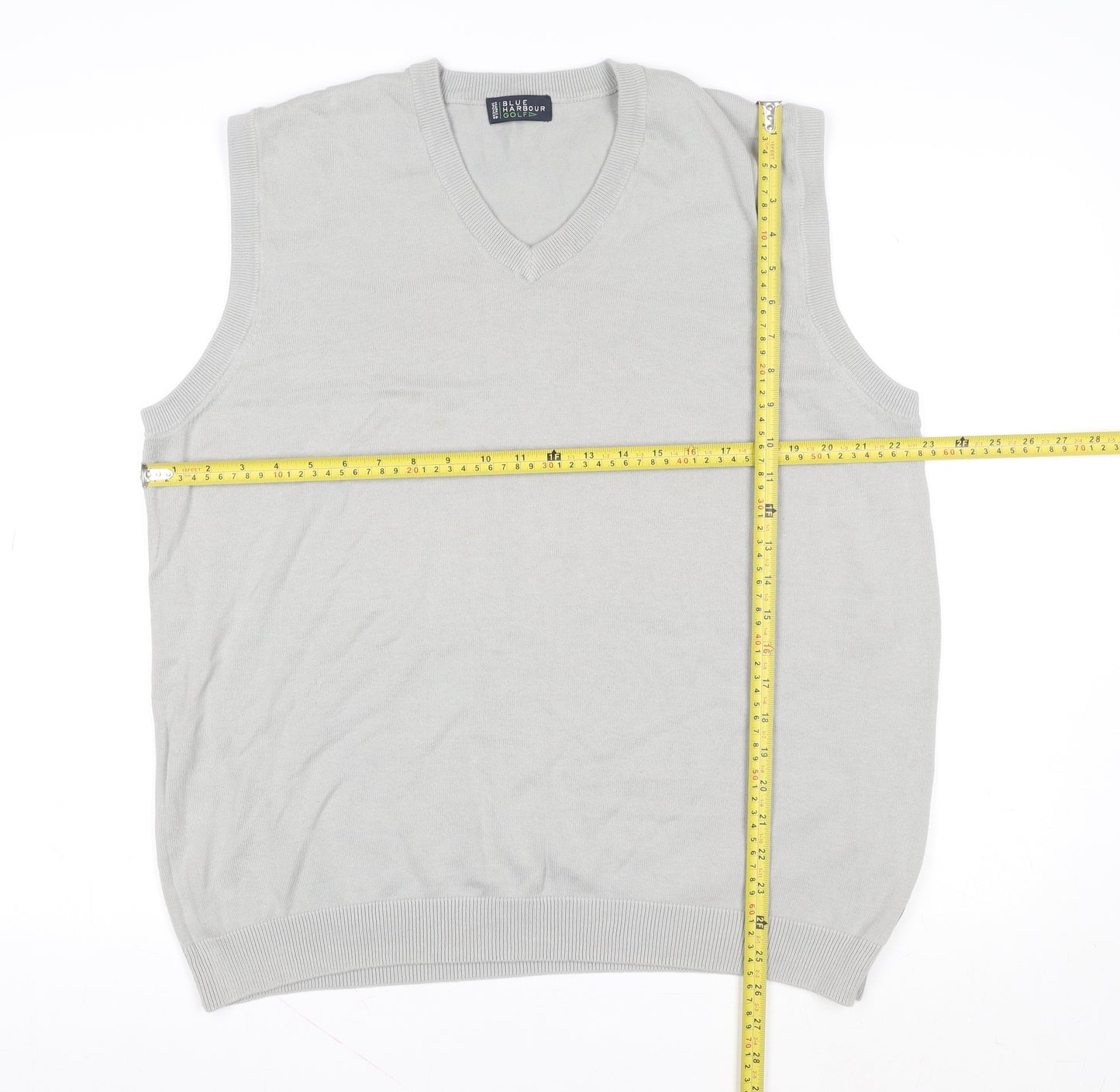 Marks and Spencer Blue Harbour Golf Mens Grey Cotton Waistcoat XL