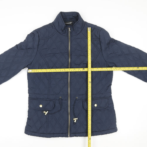 George Women’s Blue Quilted Mid-Length Jacket UK 12