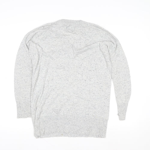 Superdry Women's Grey V-Neck Pullover Jumper XS Wool Blend