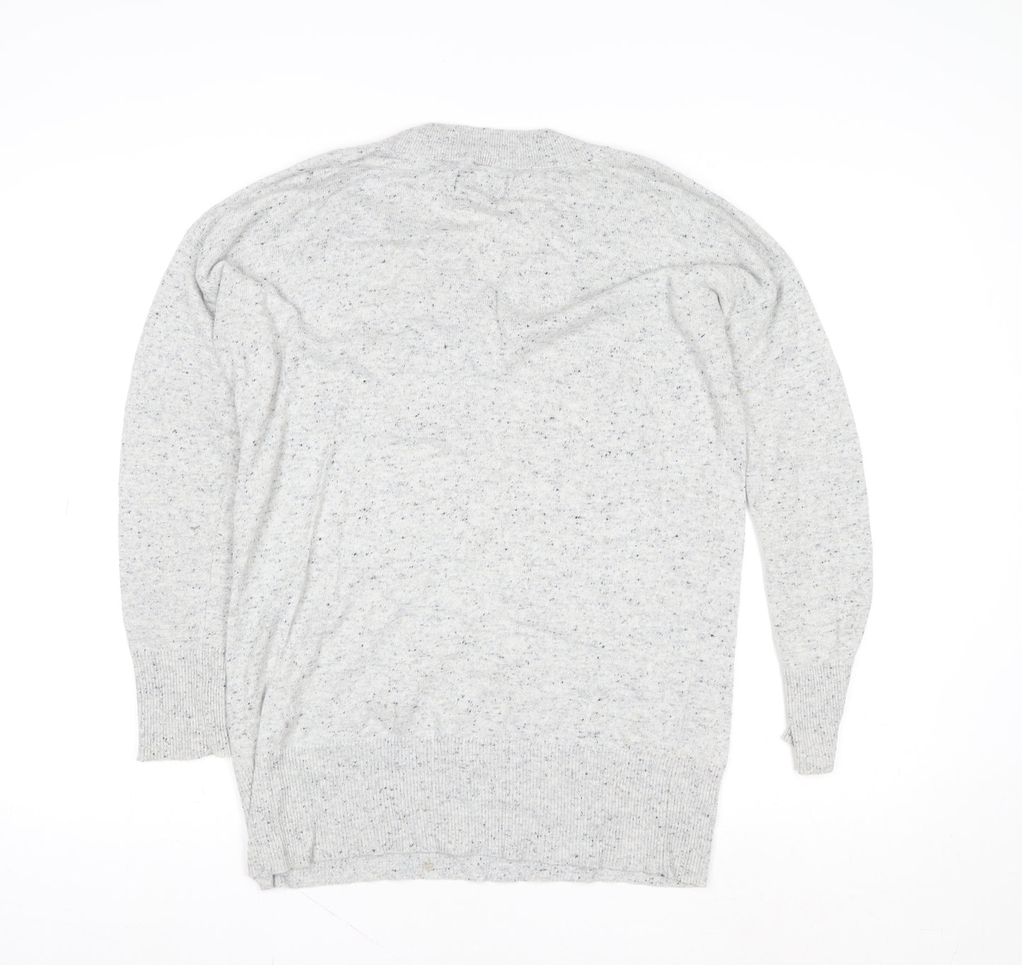 Superdry Women's Grey V-Neck Pullover Jumper XS Wool Blend