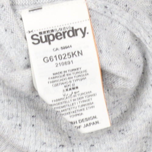 Superdry Women's Grey V-Neck Pullover Jumper XS Wool Blend