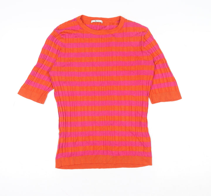 Tu Women’s Multicoloured Striped Knit T-Shirt Size 14