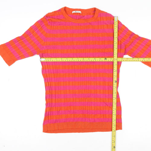 Tu Women’s Multicoloured Striped Knit T-Shirt Size 14