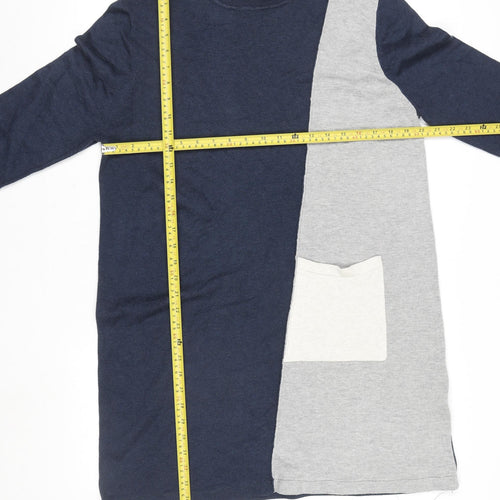 Roman Women’s Blue Grey Colourblock Knit Tunic Top Size 16