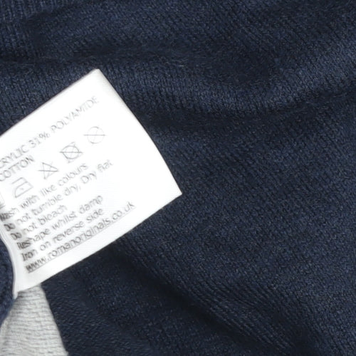 Roman Women’s Blue Grey Colourblock Knit Tunic Top Size 16