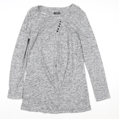 Quiz Women’s Grey Long Sleeve Jersey Top Size 12 Classic Style