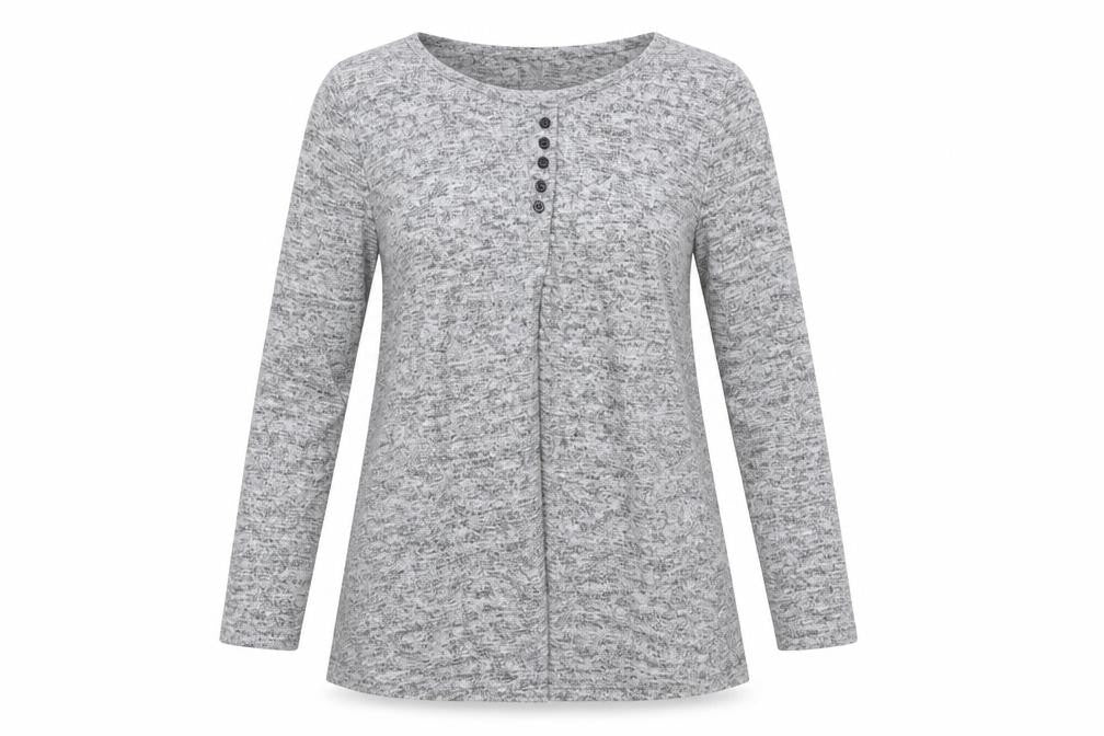 Quiz Women’s Grey Long Sleeve Jersey Top Size 12 Classic Style