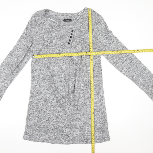 Quiz Women’s Grey Long Sleeve Jersey Top Size 12 Classic Style