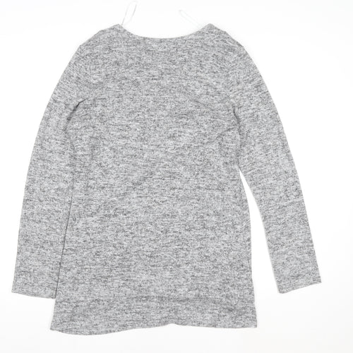 Quiz Women’s Grey Long Sleeve Jersey Top Size 12 Classic Style
