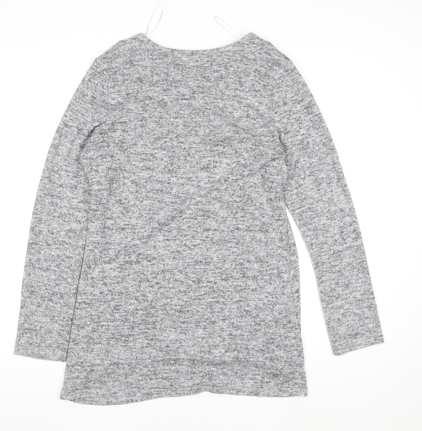 Quiz Women’s Grey Long Sleeve Jersey Top Size 12 Classic Style
