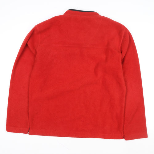 Mainstream Men’s Red Fleece V-Neck Pullover Sweatshirt Medium