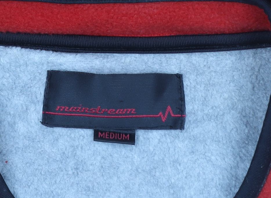 Mainstream Men’s Red Fleece V-Neck Pullover Sweatshirt Medium