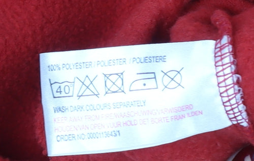 Mainstream Men’s Red Fleece V-Neck Pullover Sweatshirt Medium