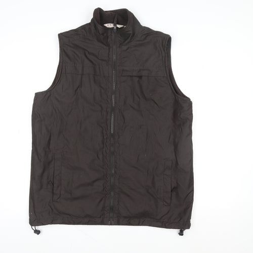 EWM Men's Brown Full Zip Fleece Lined Bodywarmer Waistcoat M