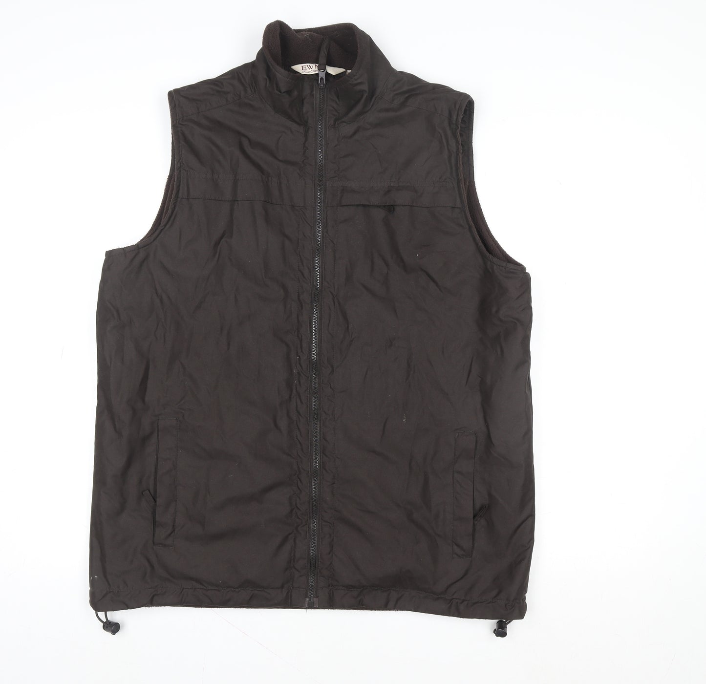 EWM Men's Brown Full Zip Fleece Lined Bodywarmer Waistcoat M
