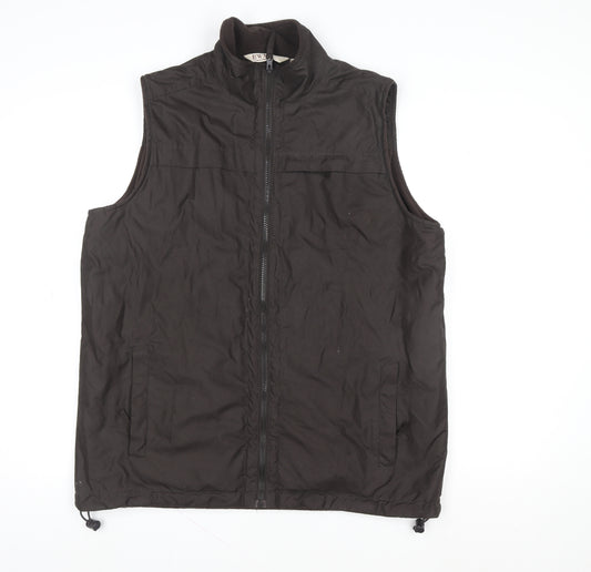 EWM Men's Brown Full Zip Fleece Lined Bodywarmer Waistcoat M
