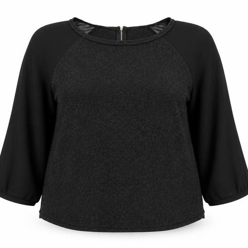 New Look Women’s Black 3/4 Sleeve Zip Back Blouse Size 18