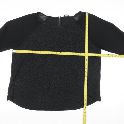 New Look Women’s Black 3/4 Sleeve Zip Back Blouse Size 18
