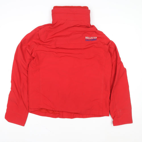 Hollister Men’s Red Puffer Jacket M Windproof Winter Coat