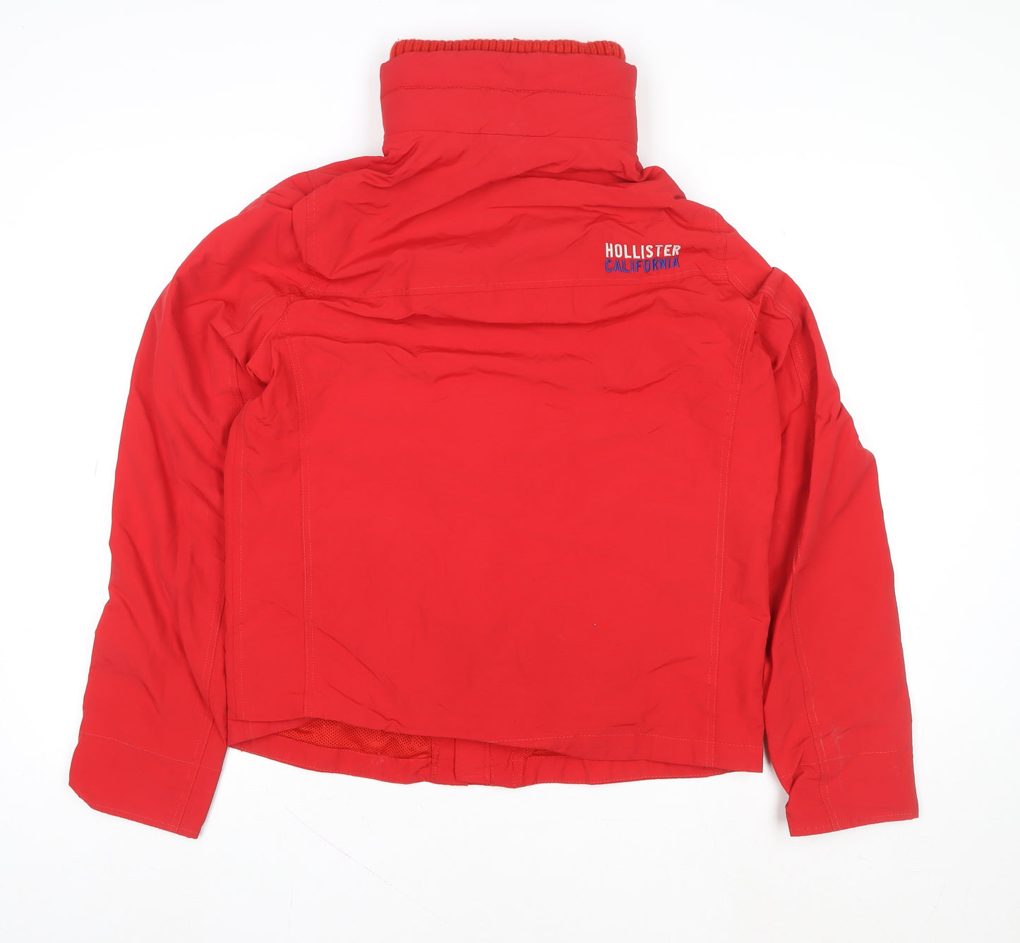 Hollister Men’s Red Puffer Jacket M Windproof Winter Coat