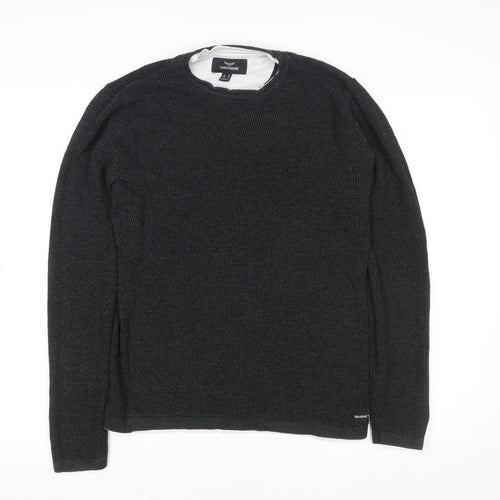 Threadbare Men's Black Cotton Knit Pullover Sweatshirt Size M