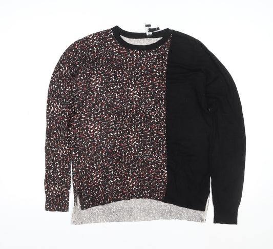 Long Tall Sally Women's Multicoloured Animal Print Knit Blouse Size S Tall