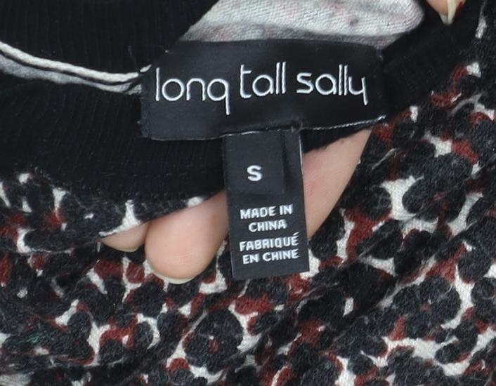 Long Tall Sally Women's Multicoloured Animal Print Knit Blouse Size S Tall