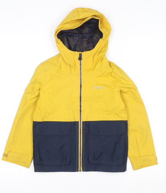Regatta Boys Yellow Waterproof Hooded Rain Coat 5-6 Years