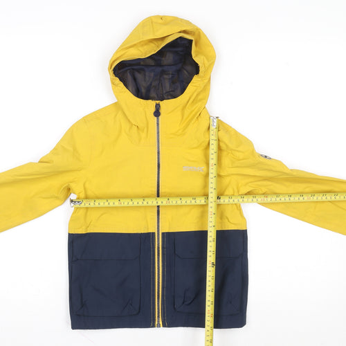 Regatta Boys Yellow Waterproof Hooded Rain Coat 5-6 Years
