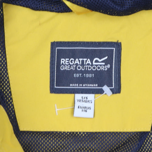 Regatta Boys Yellow Waterproof Hooded Rain Coat 5-6 Years