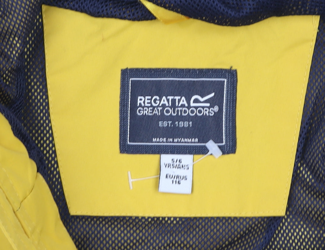 Regatta Boys Yellow Waterproof Hooded Rain Coat 5-6 Years