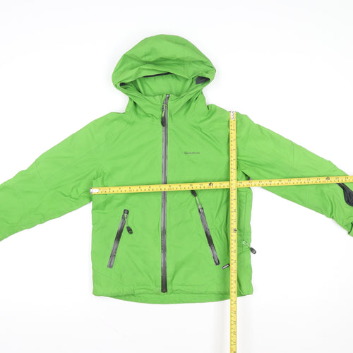 Quechua Boys Green Waterproof Ski Jacket 8 Years Hooded Winter Coat