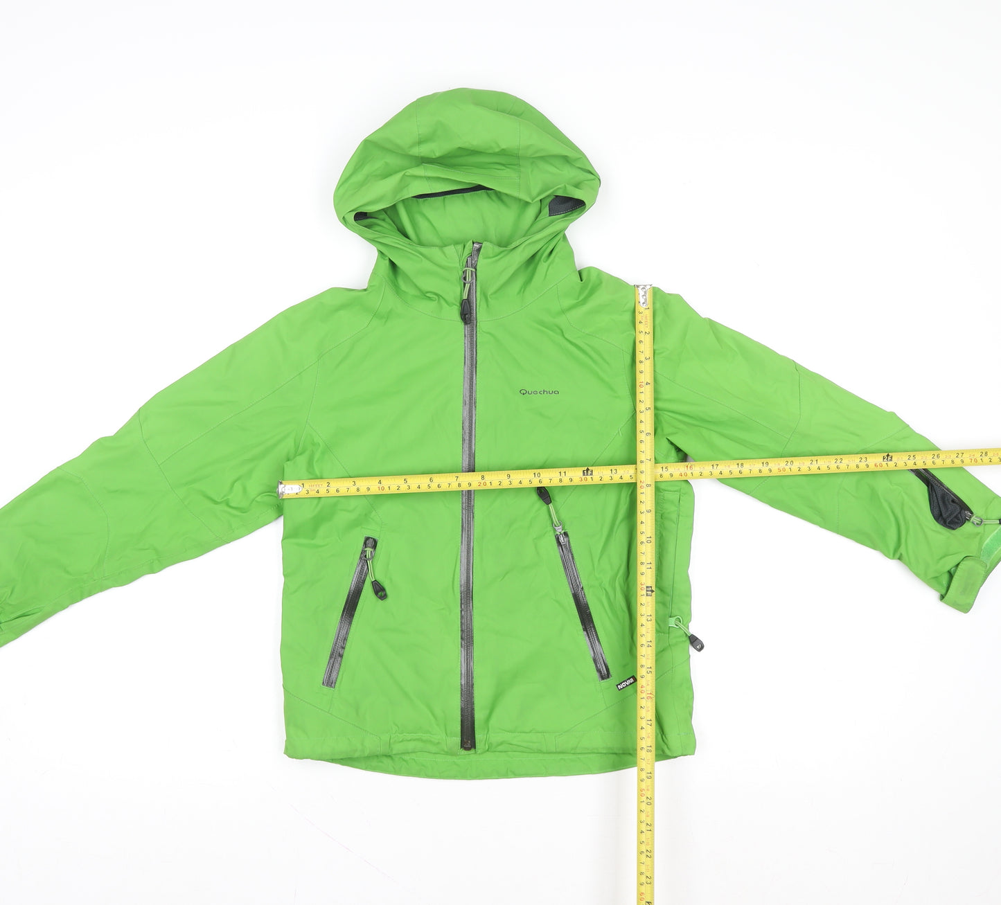 Quechua Boys Green Waterproof Ski Jacket 8 Years Hooded Winter Coat