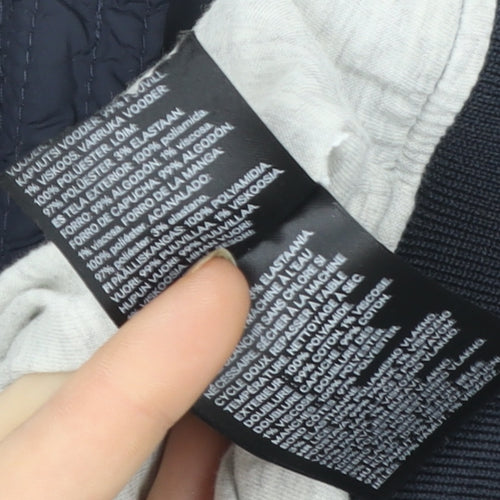 H&M Boys Blue Hooded Windbreaker Jacket 8 Years Full Zip Lightweight