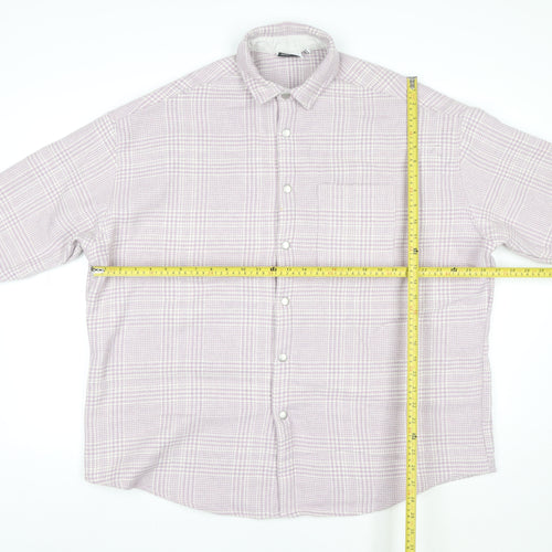 ASOS Design Women Pink Check Shacket Jacket M Relaxed Fit