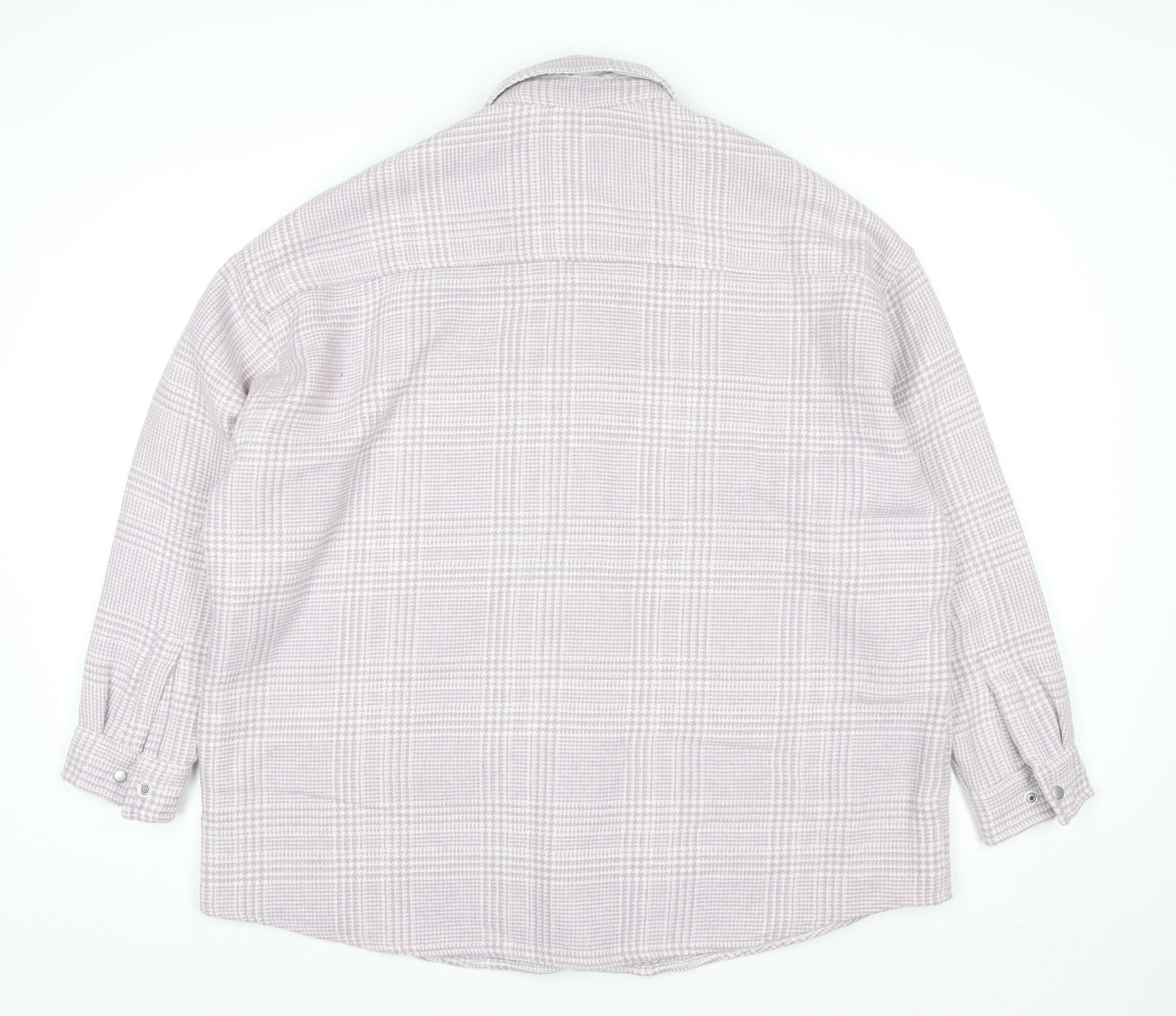 ASOS Design Women Pink Check Shacket Jacket M Relaxed Fit