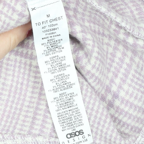ASOS Design Women Pink Check Shacket Jacket M Relaxed Fit