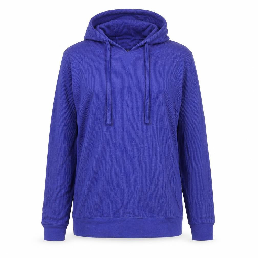 Front view of Gap Women's Blue Pullover Hoodie Medium Cotton Blend Casual