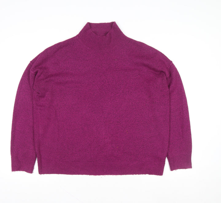 Red Herring Women’s Purple Mock Neck Long Sleeve Jumper Size 12