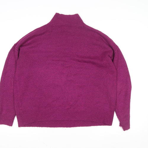 Red Herring Women’s Purple Mock Neck Long Sleeve Jumper Size 12