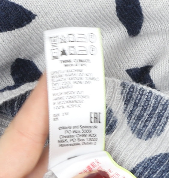 Marks and Spencer Women Grey Mix Leaf Print Pullover Sweatshirt Size 8