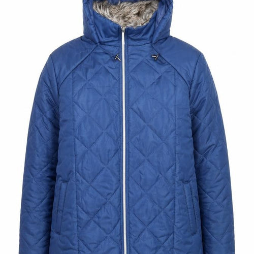 Anne de Lançay Women Blue Quilted Hooded Puffer Jacket L