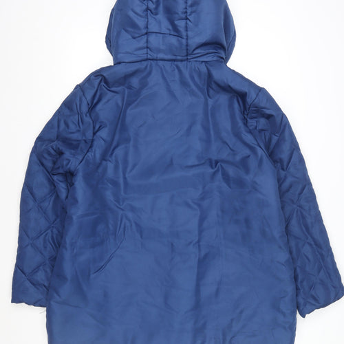 Anne de Lançay Women Blue Quilted Hooded Puffer Jacket L